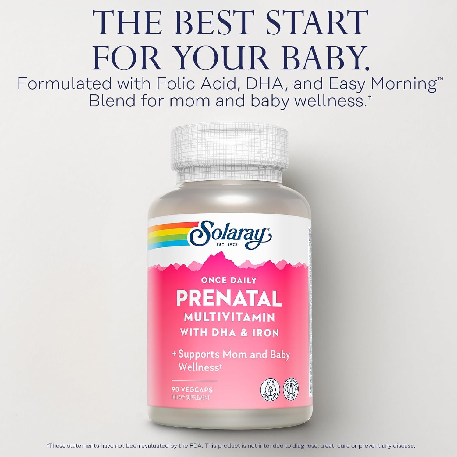 solaray once daily prenatal multivitamin with dha & iron | support mom and baby wellness 90 vegcaps | exp june 2029 solaray once daily prenatal multivitamin with dha & iron | support mom and baby wellness 90 vegcaps | exp june 2029