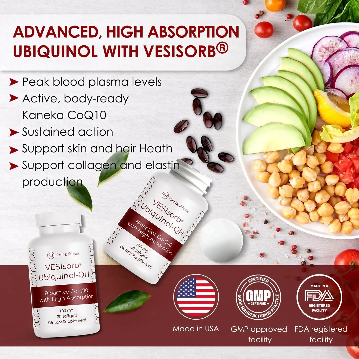 elan health care vesi sorb ubiquinol qh 100mg | 30caps | exp dec 2028 elan health care vesi sorb ubiquinol qh 100mg | 30caps | exp dec 2028