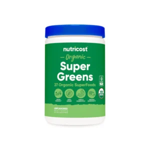 nutricost organic super greens powder | 30 servings | superfood drink mix | unflavored ~ 11oz/309g; exp 09/2028