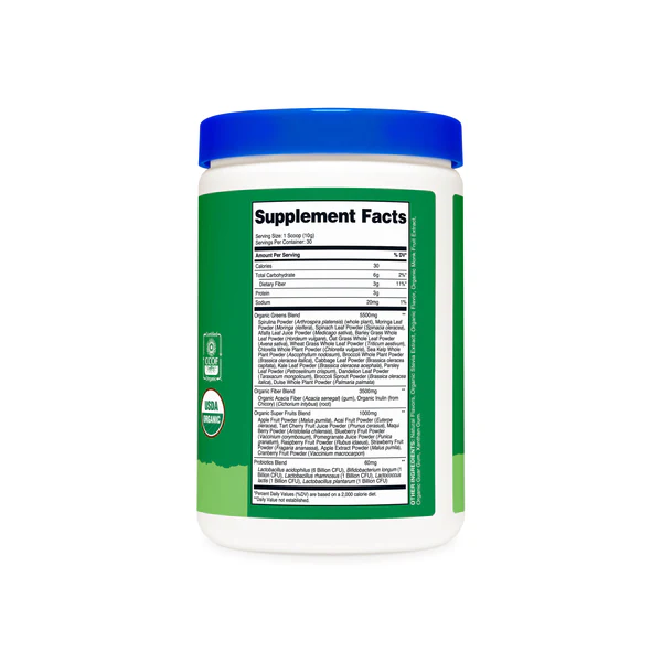 nutricost organic super greens powder | 30 servings | superfood drink mix | unflavored ~ 11oz/309g; exp 09/2028 nutricost organic super greens powder | 30 servings | superfood drink mix | unflavored ~ 11oz/309g; exp 09/2028